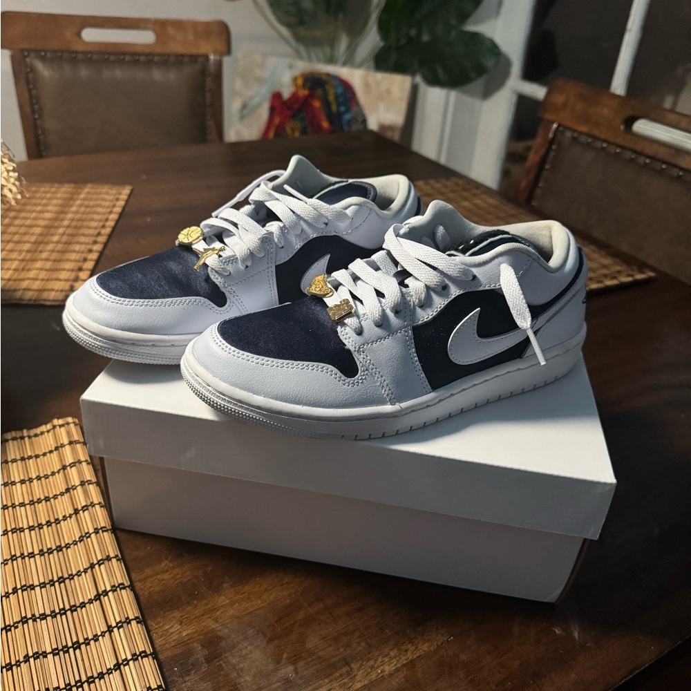 Women’s White and Blue Sneakers
